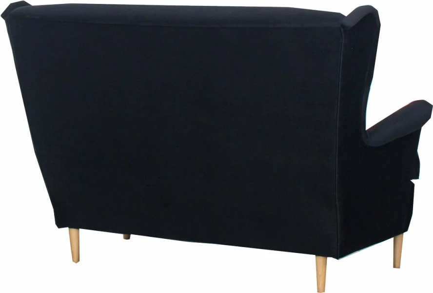 Sofa 2-osobowa Werina (plusz czarny)