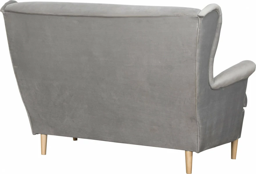 Sofa 2-osobowa Werina (plusz srebrzysty)