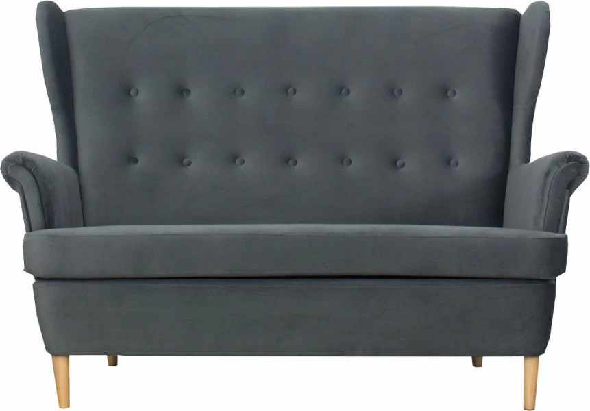 Sofa 2-osobowa Werina (plusz grafit) 