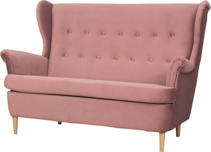 Sofa 2-osobowa Werina (plusz brudny róż)