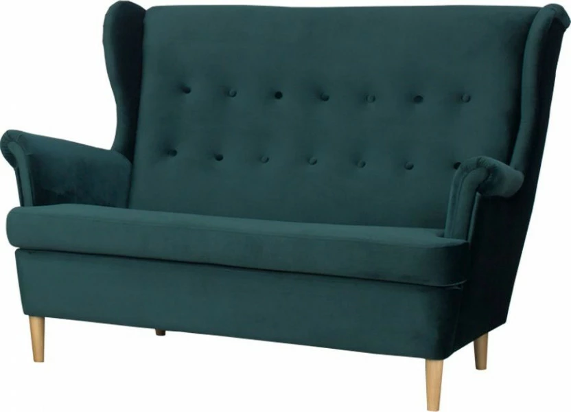 Sofa 2-osobowa Werina (plusz zieleń)