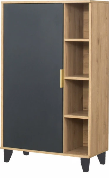 Szafka stojąca z drzwiczkami i półkami Floryda  (grafit/dąb Soma ciemny 