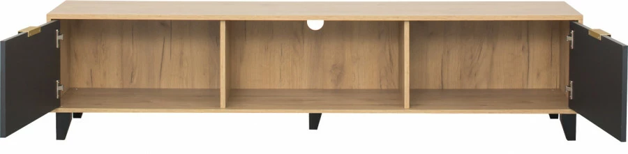 Szafka RTV drzwiczkami i półką Floryda (grafit/dąb Soma ciemny) 