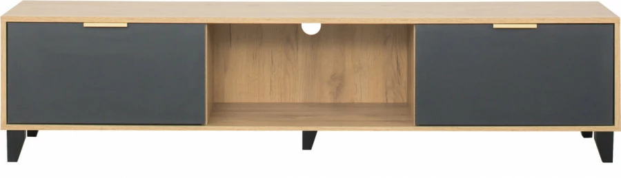 Szafka RTV drzwiczkami i półką Floryda (grafit/dąb Soma ciemny) 