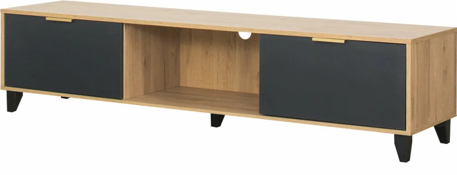 Szafka RTV drzwiczkami i półką Floryda (grafit/dąb Soma ciemny) 