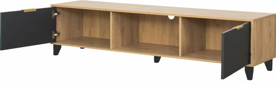 Szafka RTV drzwiczkami i półką Floryda (grafit/dąb Soma ciemny)