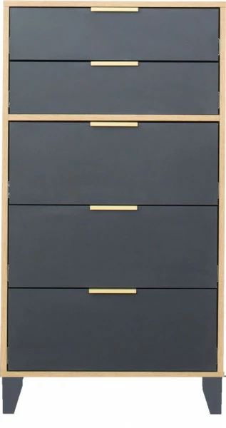 Komoda 60 z 5 szufladami Floryda (grafit/dąb Soma ciemny)