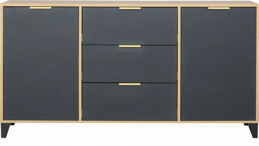Komoda z drzwiczkami i szufladami Floryda (grafit/dąb Soma ciemny)