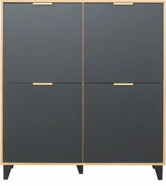 Komoda z 4 drzwiami Floryda (grafit/dąb Soma ciemny)