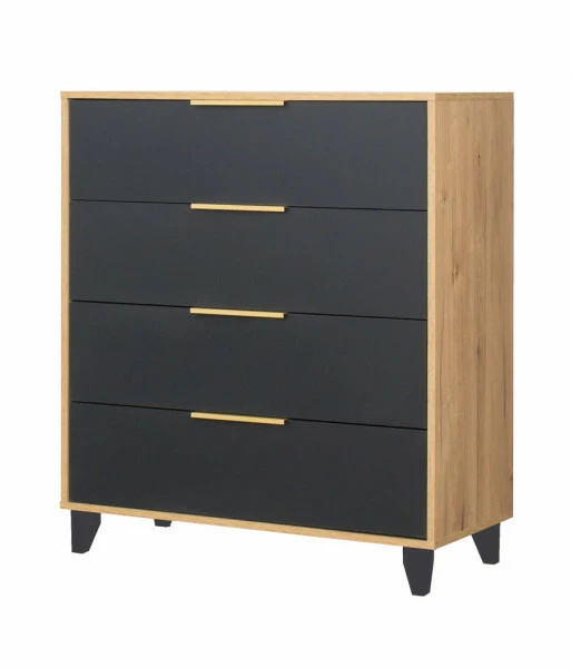 Komoda z 4 szufladami Floryda (grafit/dąb Soma ciemny) 