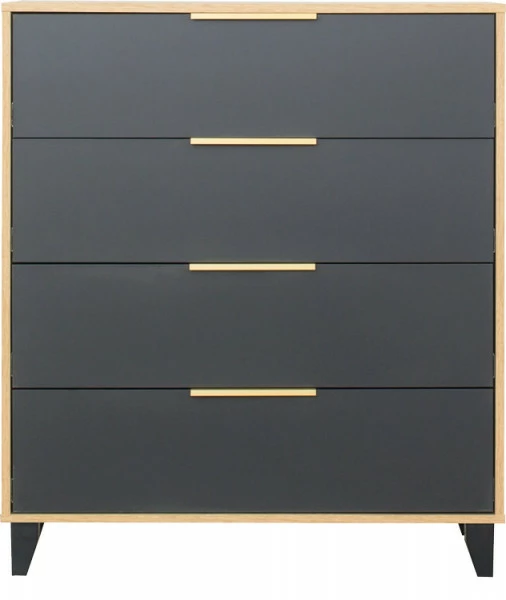 Komoda z 4 szufladami Floryda (grafit/dąb Soma ciemny) 