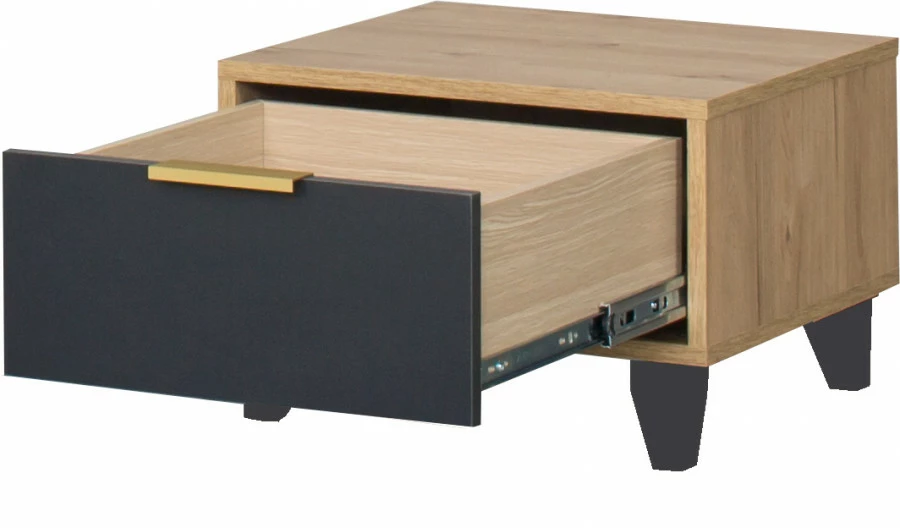 Stolik nocny Floryda (grafit/dąb Soma ciemny)