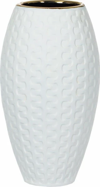 Wazon ceramiczny Konti 26 (biały/złoty)