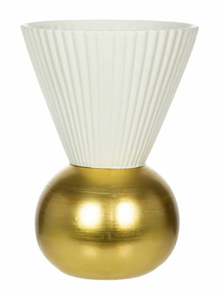 Wazon Naturos 33 (biały/złoty)