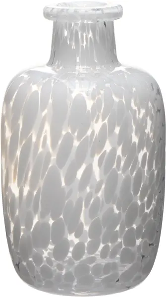 Wazon szklany duży Dots 50 (przezroczysty/biały)