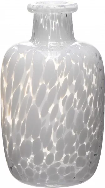 Wazon szklany duży Dots 50 (przezroczysty/biały)