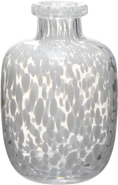 Wazon szklany mały Dots 50 (przezroczysty/ biały)
