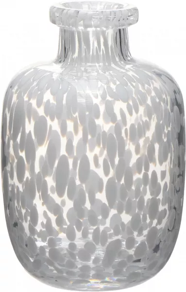 Wazon szklany mały Dots 50 (przezroczysty/ biały)