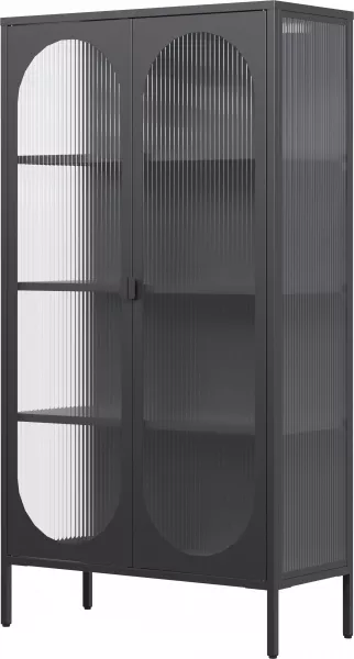 Witryna metalowa Groovi 2 drzwiowa (czarny) 