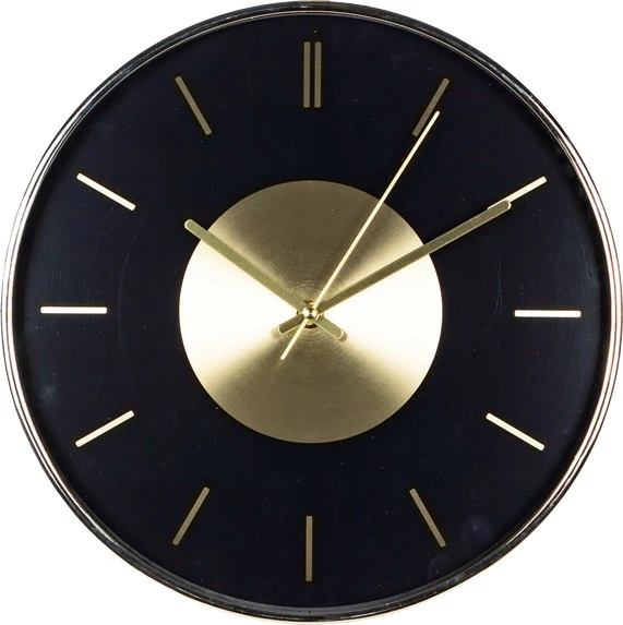 Zegar ścienny Naturos (czarny/złoty) 