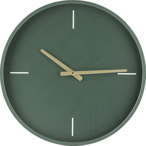 Zegar ścienny Naturos (ciemno zielony/złoty)