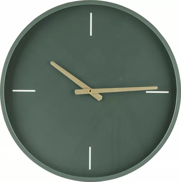 Zegar ścienny Naturos (ciemno zielony/złoty) 