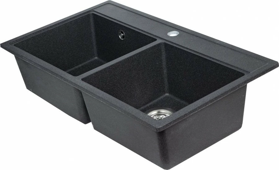 Zlew 2-komorowy Luna (czarny)