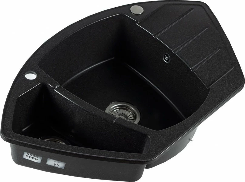 Zlew narożny Presti (czarny-granitowy)