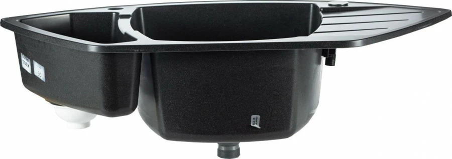 Zlew narożny Presti (czarny-granitowy)