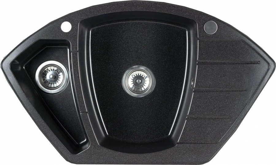 Zlew narożny Presti (czarny-granitowy)