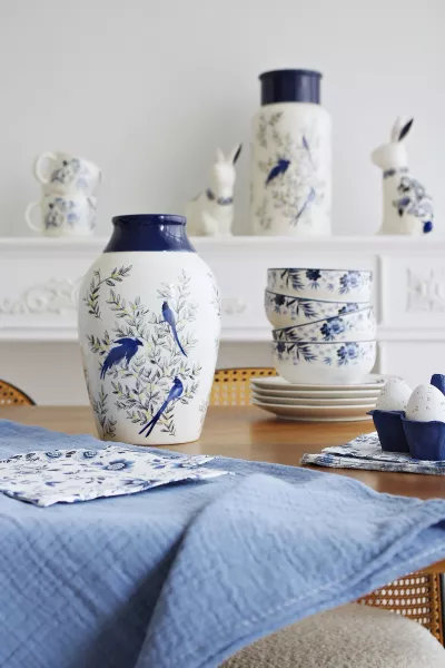 Wazon ceramiczny Pavone 44 (biały/niebieski) 