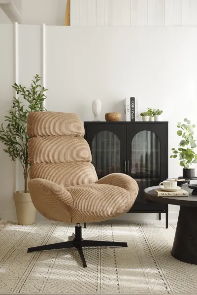 Fotel wypoczynkowy, obrotowy Prince (brązowy)