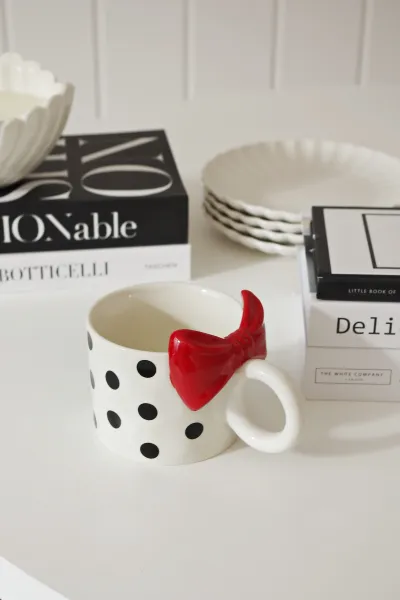 Kubek Bella 169 (biały/czarny/czerwony)