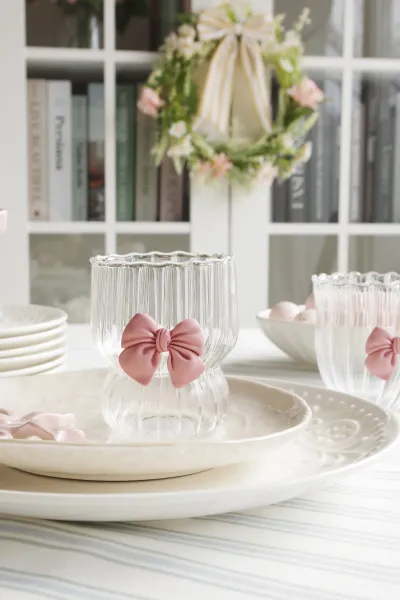 Szklanka z różową kokardką Bella 33