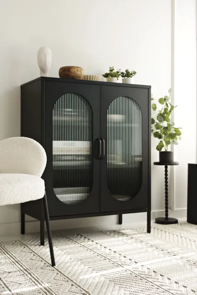 Witryna metalowa 2 drzwiowa Groovi 1 (czarny)