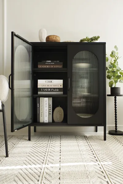 Witryna metalowa Groovi 2 drzwiowa (czarny)