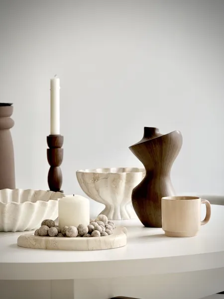 Miska na nóżce Marble 28 (beżowy)