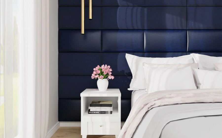 Łóżko 2-osobowe 140 Aga (biały połysk) 