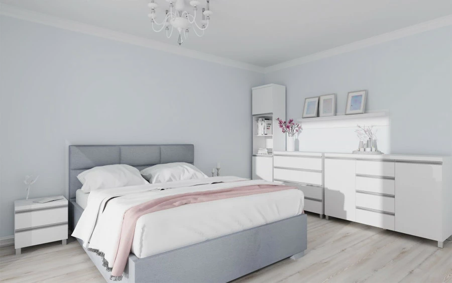 Stolik nocny Aga (biały połysk)