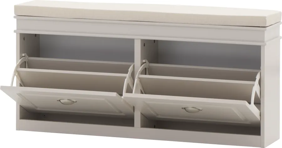 Szafka na buty z siedziskiem Alessa 1 (kaszmir/biały)