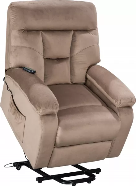 Fotel elektryczny regulowany z funkcją podnoszenia Duke 28 (brązowy)