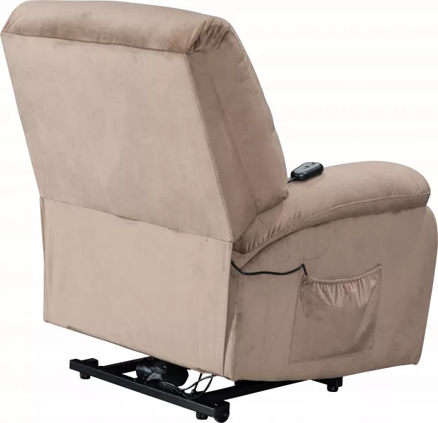 Fotel elektryczny regulowany z funkcją podnoszenia Duke 28 (brązowy)
