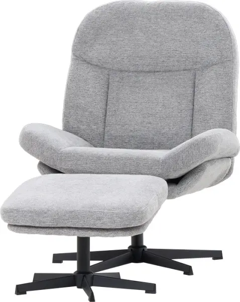 Zestaw wypoczynkowy fotel obrotowy + podnóżek Tramonto 2 (rojal szary)