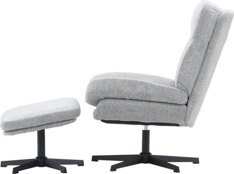 Zestaw wypoczynkowy fotel obrotowy + podnóżek Tramonto 2 (rojal szary)