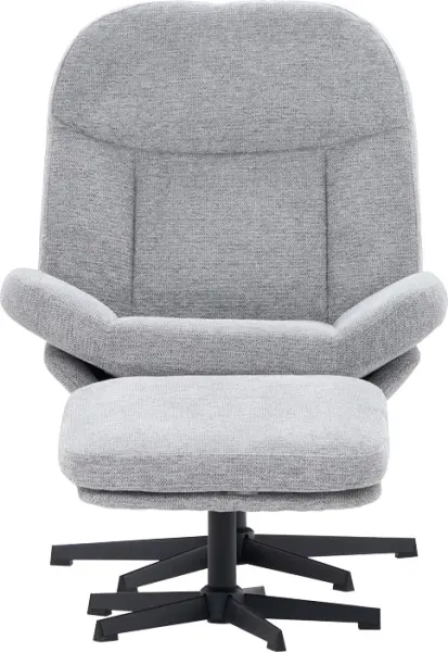 Zestaw wypoczynkowy fotel obrotowy + podnóżek Tramonto 2 (rojal szary)