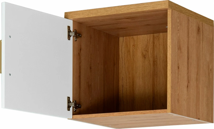 Półnadstawka do szafy Hawana (biały lakier mat/dąb soma ciemny) 