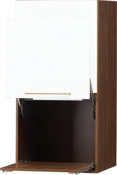 Zabudowa nadblatowa lewa Laurencja (biały lakier mat/orzech Foresta)