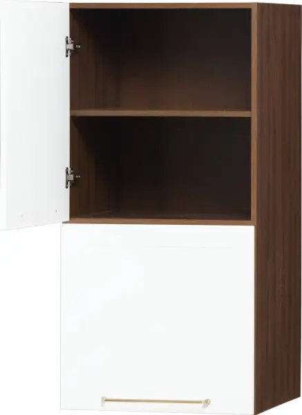 Zabudowa nadblatowa lewa Laurencja (biały lakier mat/orzech Foresta)