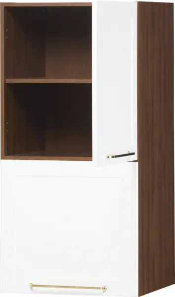 Zabudowa nadblatowa prawa Laurencja (biały lakier mat/orzech Foresta)