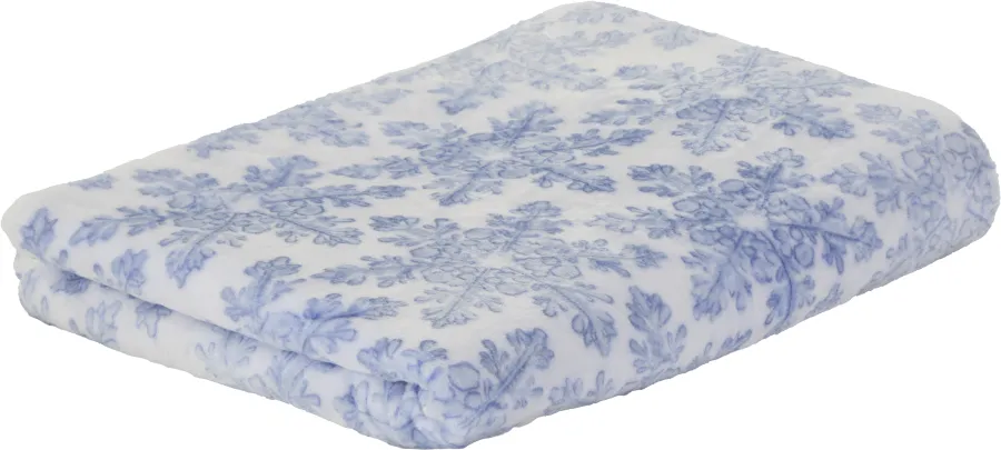 Koc flanelowy Snow 38 (biały/niebieski)